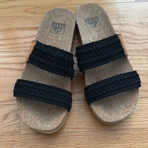 Reef Black Woven Sandals